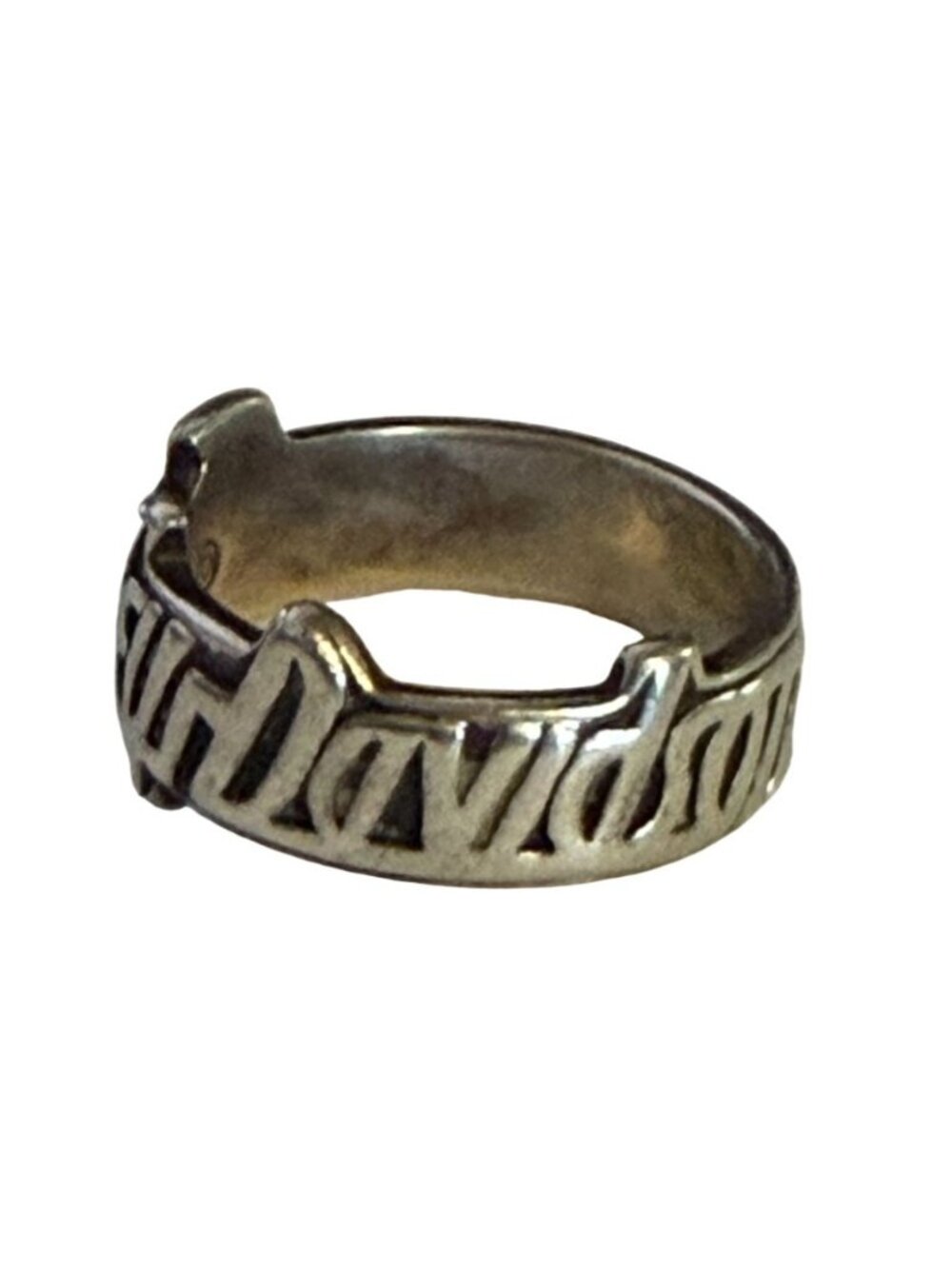 Vintage MOD Harley-Davidson Sterling Silver Ring Embossed Name 925 Size 10.5 9g